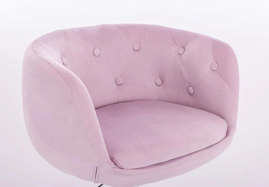 LuxuryForm DESIGN Kreslo MONTANA VELUR na striebornom tanieri - levanduľa