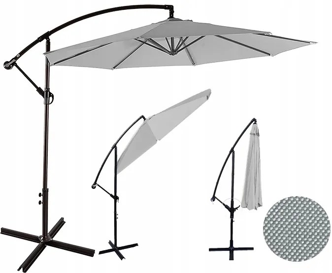 TRENDIE Záhradný slnečník Sunny - svetlo sivý 300cm