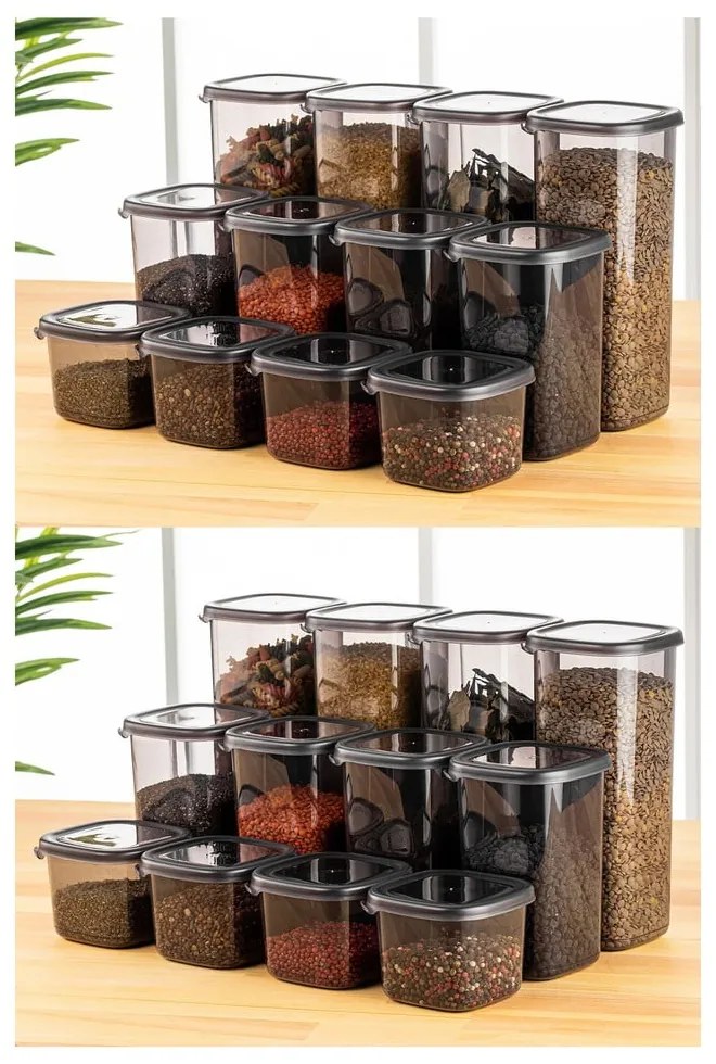 Plastové dózy v súprave 24 ks na potraviny Fresco – Hermia