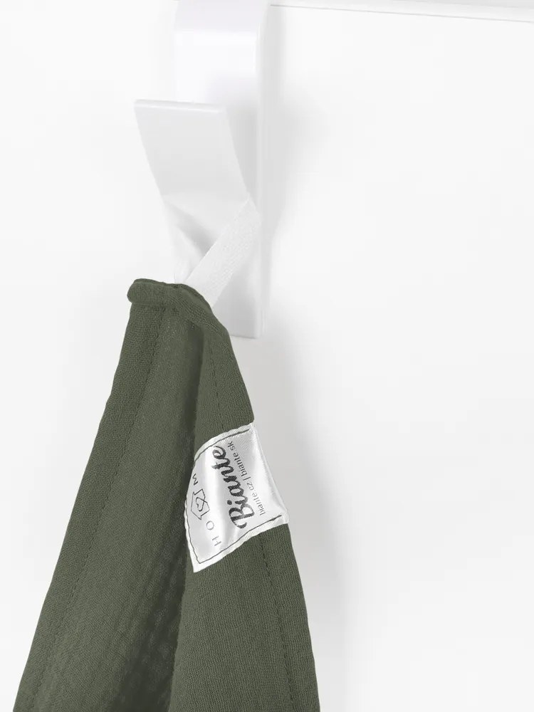 Biante Mušelínová utierka Nature MSN-076 Zelená khaki - sada 3 ks