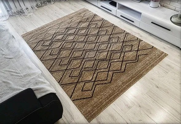 HU Béžovo-hnedý moderný koberec Rio 166-Beige-Beige Rozmer: 200x290 cm