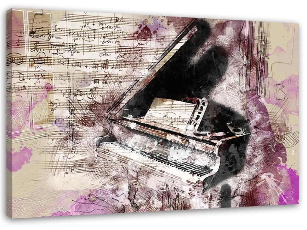 Obraz na plátně Piano Abstract Vintage - 90x60 cm