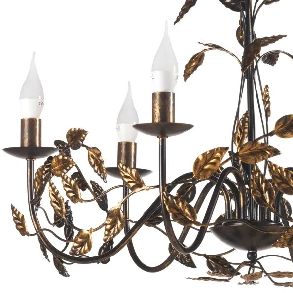 ONLI - Luster na reťazi COLLANA 6xE14/6W/230V bronzová/zlatá