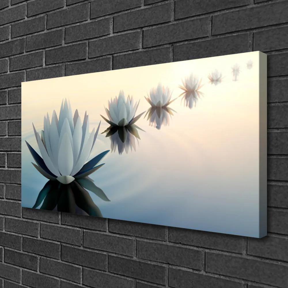 Obraz Canvas Vodné lilie biely lekno 120x60 cm