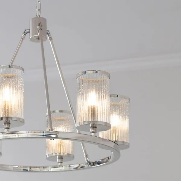 Endon 74128 - Luster na reťazi EASTON 6xE14/6W/230V lesklý chróm