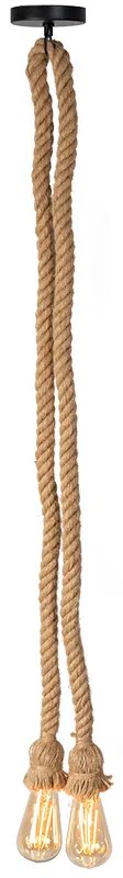 Stropné svietidlo 2 ROPES - kov / lano