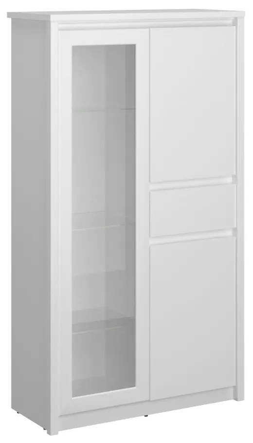 Nízka vitrína 2D1W1S, biela, ERODIN