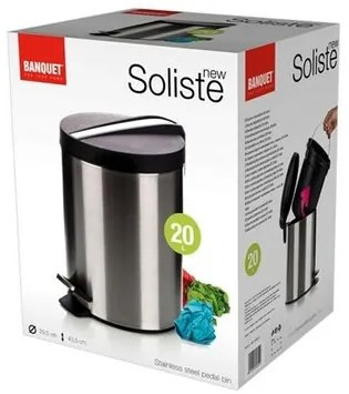 BANQUET Solis New Nerezový nášľapný kôš 20 l, , 20 l