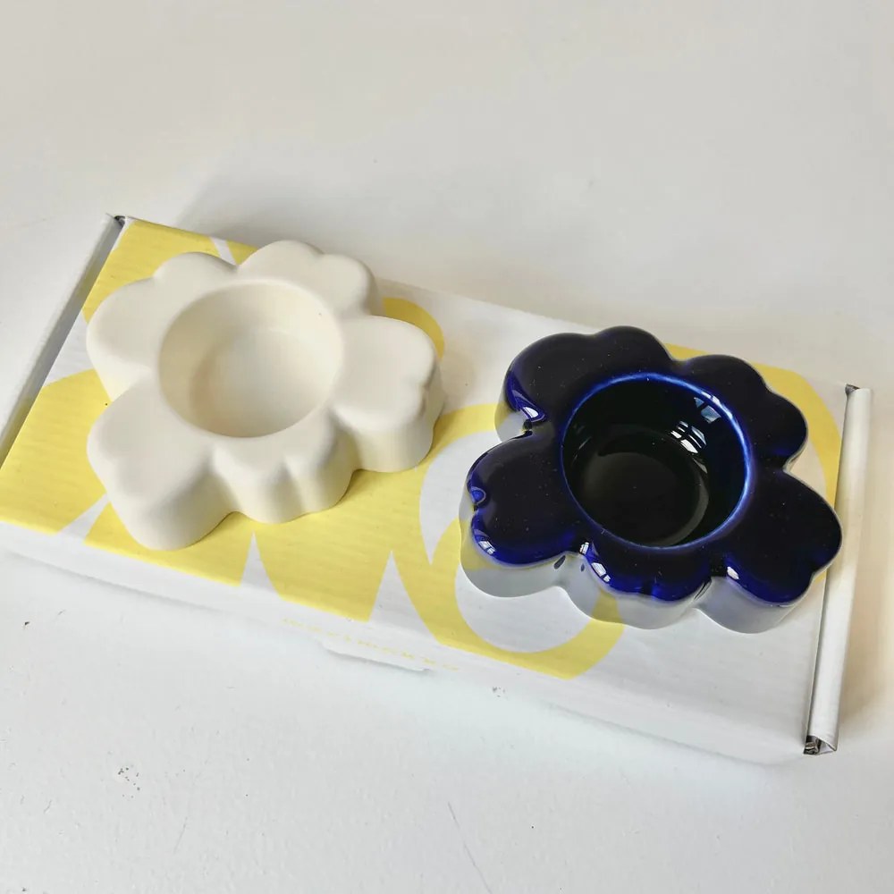 Marimekko Svietnik Unikko biely modrý sada 2ks