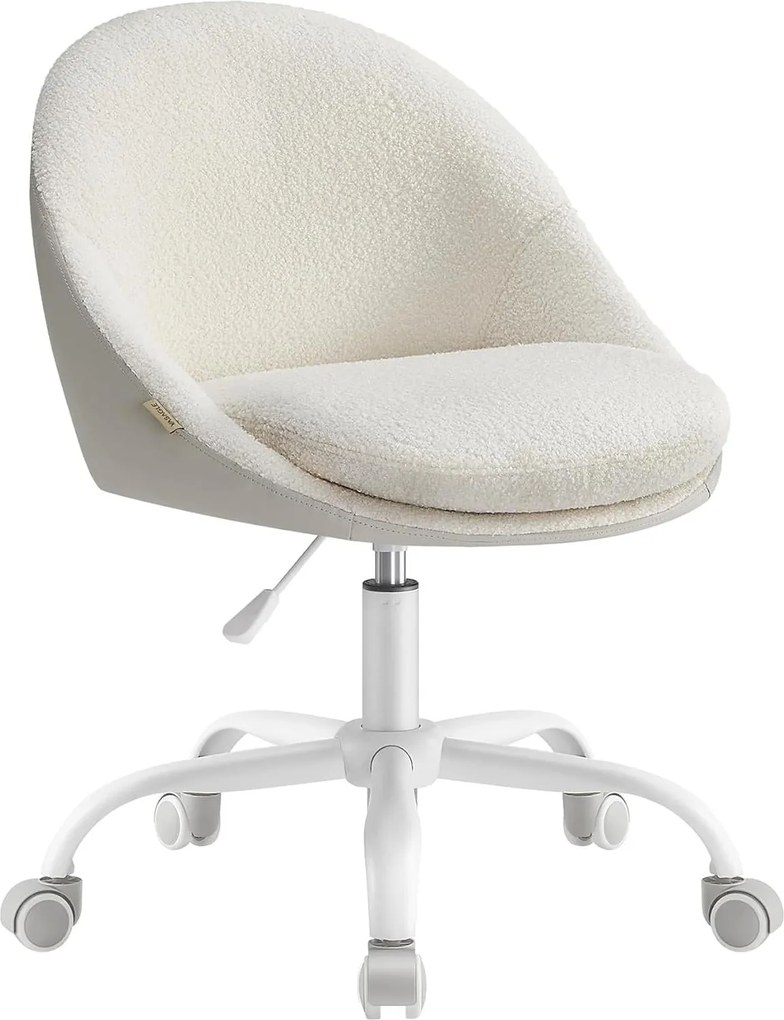 Kancelárska stolička Sherpa, stolička k toaletnému stolíku, cappuccino beige a biela