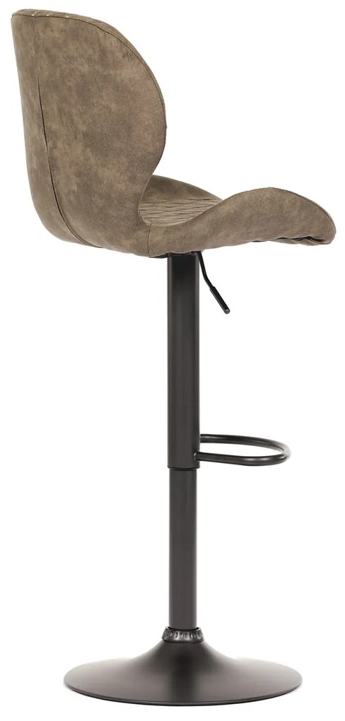 Autronic - Židle barová, hnědá COWBOY látka, černá podnož - AUB-431 BR3 AKCE