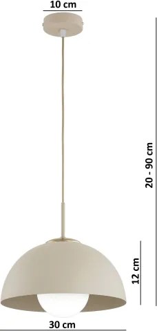 Brilagi - Luster na lanku COSMO 1xE27/60W/230V, priemer 30 cm, béžová/zlatá