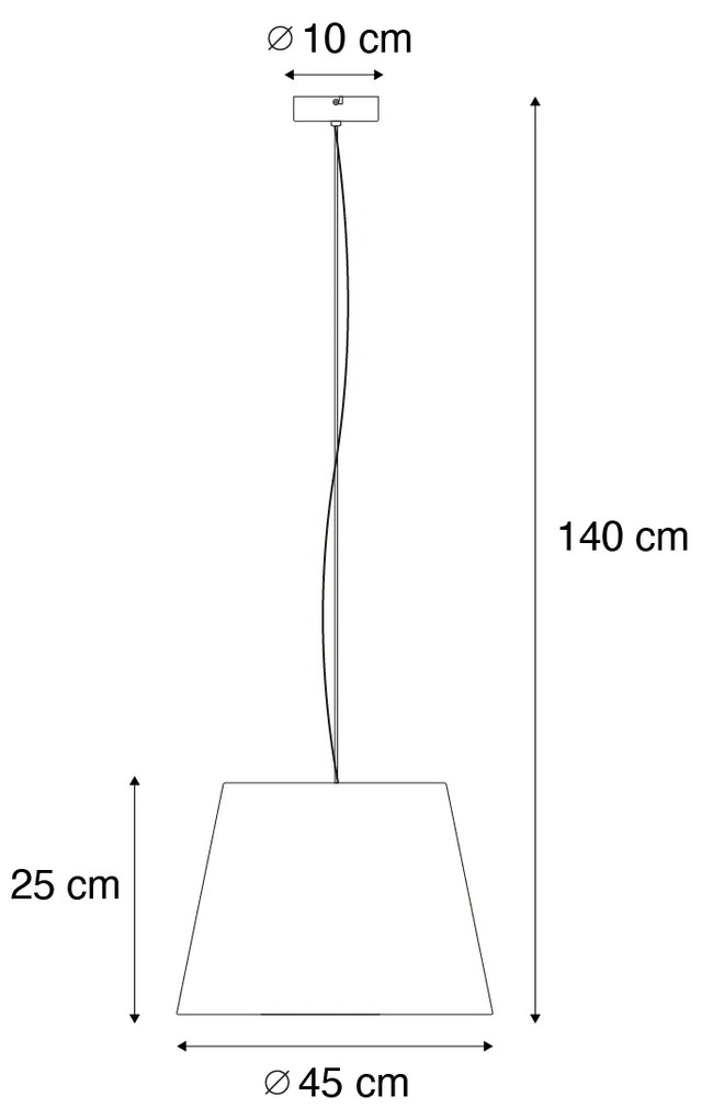 Moderné závesné svietidlo oceľ s tienidlom 45 cm taupe - Cappo 1