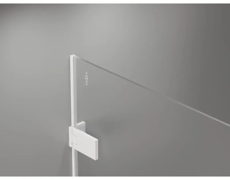 Mexen Lunar-F Duo, skladací sprchový kút 95 x 85 cm, 6mm číre sklo, biely profil, 836-095L-085P-20-00