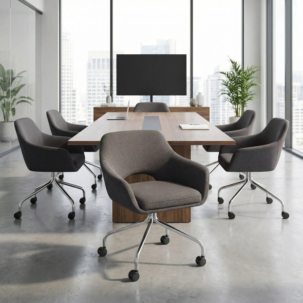 Konferenčná stolička VISTA, tmavo sivá