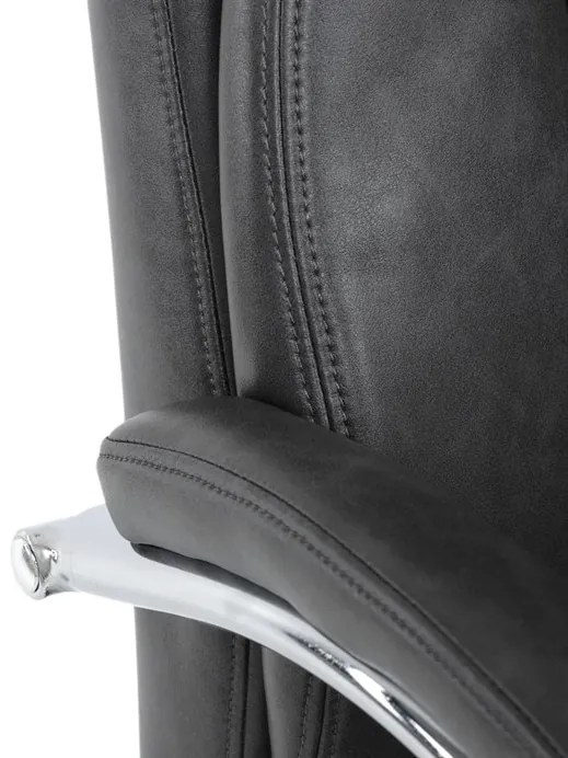 Kancelárske kreslo RYZAR — ekokoža, sivá, nosnosť 150 kg