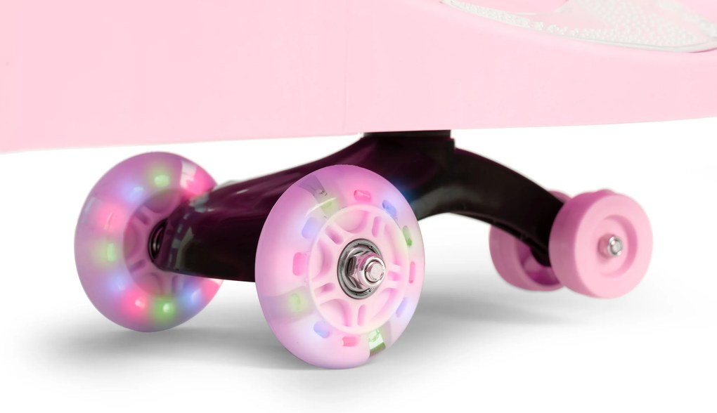 Detské odrážadlo s LED kolesami ružová, ECOTOYS