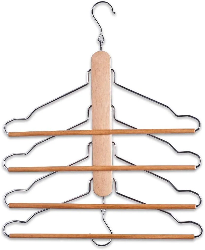 Zeller Present Drevený vešiak na oblečenie, šetrí miesto – nahradí 4 vešiaky