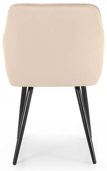 Sada dvoch jedálenských stoličiek DIAMANT zamatové, béžové / čierne nohy (2 ks)