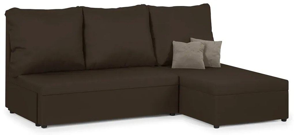 Rozkládací rohová sedací souprava TOMI Hnědá