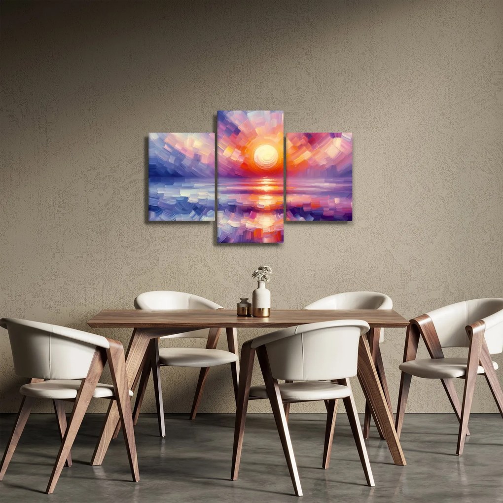 Obraz - Farebný umelecký západ slnka (90x60 cm)