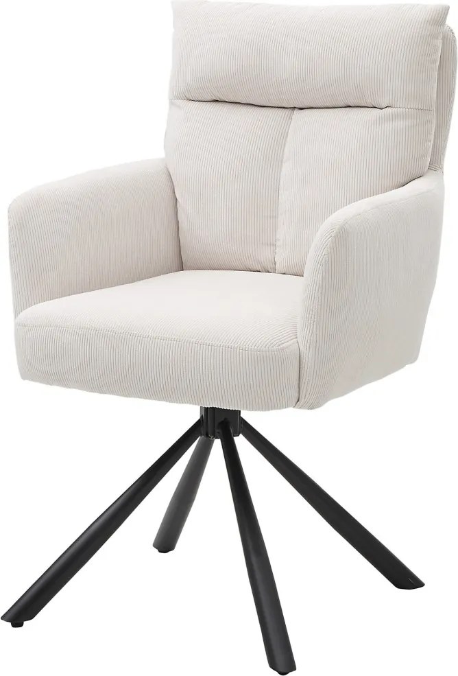 Otočná jedálenská stolička Sofia, svetlo béžová štruktúrovaná látka