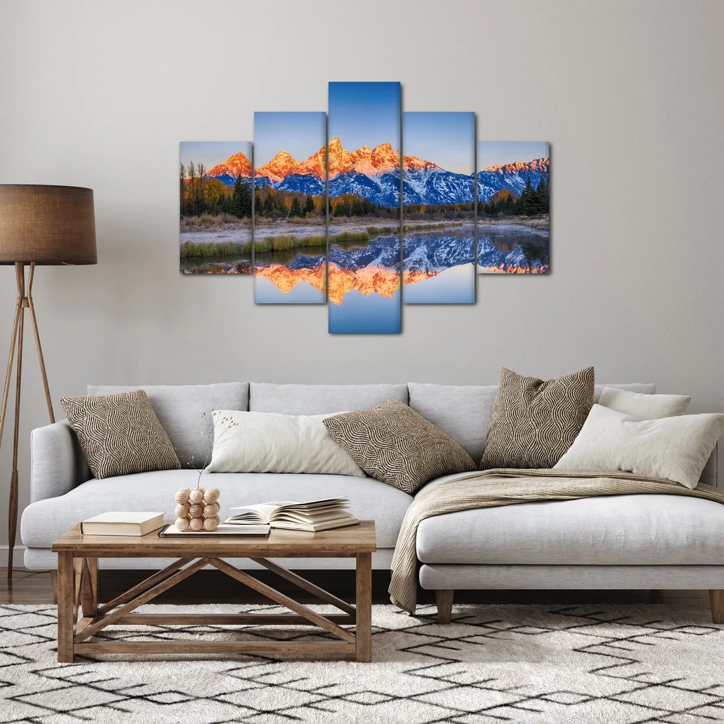 Obraz zasnežených horských štítov (150x105 cm)