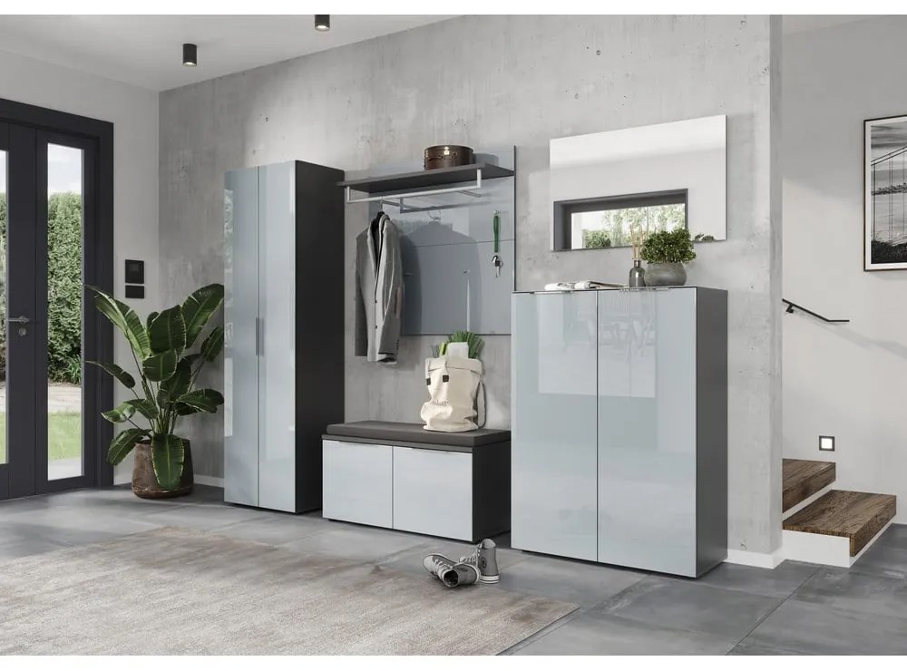 Sivá šatníková skriňa 59x197 cm Genova - Germania