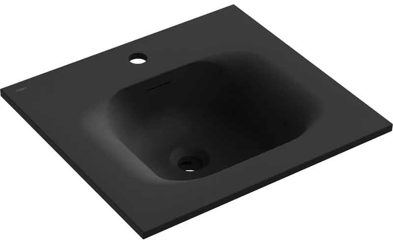 Mexen Vela, umývadlo zapustené do dosky, 51 × 46,5 cm, čierna matná, 25235071