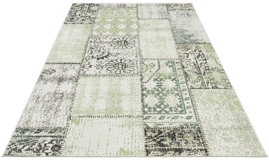 NORTHRUGS - Hanse Home koberce Kusový koberec Beach 103846 Green / Cream / Black – na von aj na doma - 80x150 cm