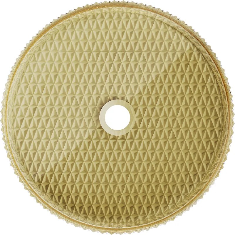 Mexen Aura, sklenené umývadlo na dosku 39 × 39 cm, číra / zlatá, 24013951