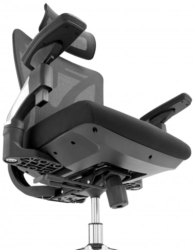 Kancelárska ergonomická stolička Neoseat STEVEN — sieť / látka, čierna, nosnosť 150 kg