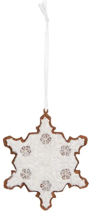 Závesná dekorácia perníková vločka Frosted Ginger - 9*1*10 cm