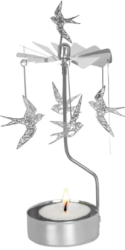 Pluto Design Rotujúci svietnik Swallow Silver