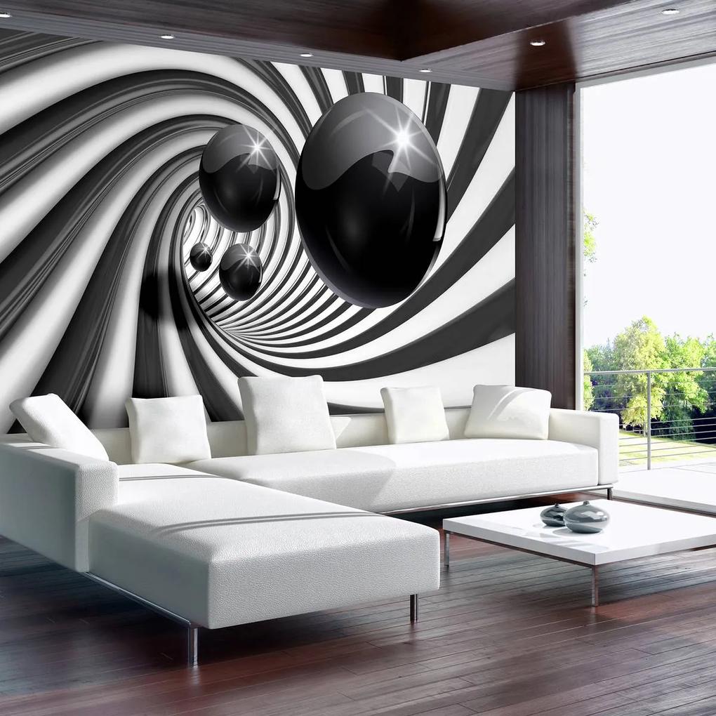 Fototapeta - 3D čiernobiely tunel (152,5x104 cm)