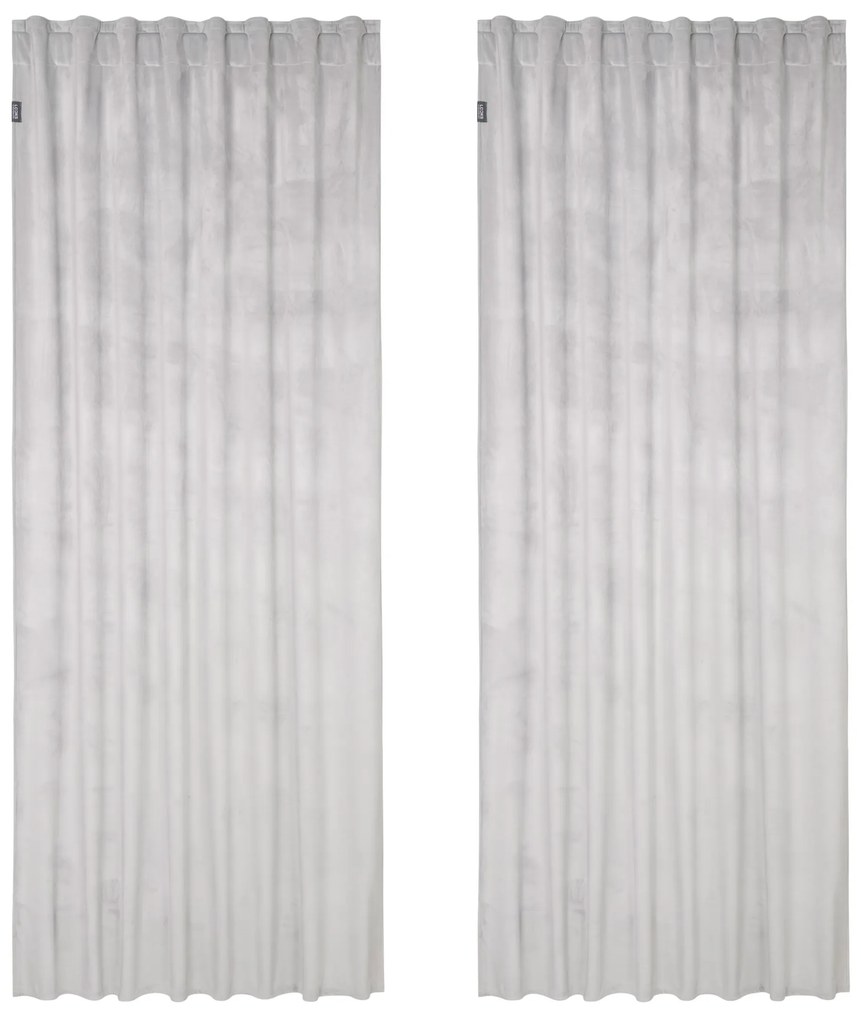 Looks by Wolfgang Joop Zamatový záves, 135 x 245 cm, 2 kusy (bledosivá)  (100390451)