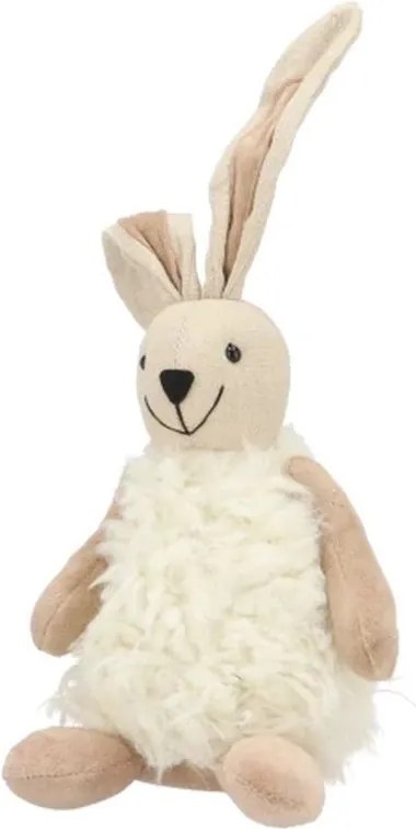 Béžový plyšový zajačik s chlpatým telom - 14*12*33 cm