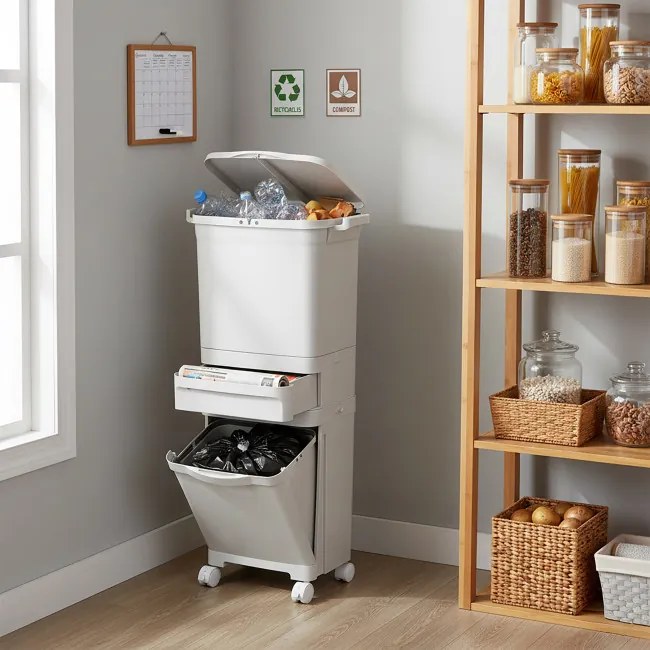 Odpadkový kôš NARDAN 42 l sivý