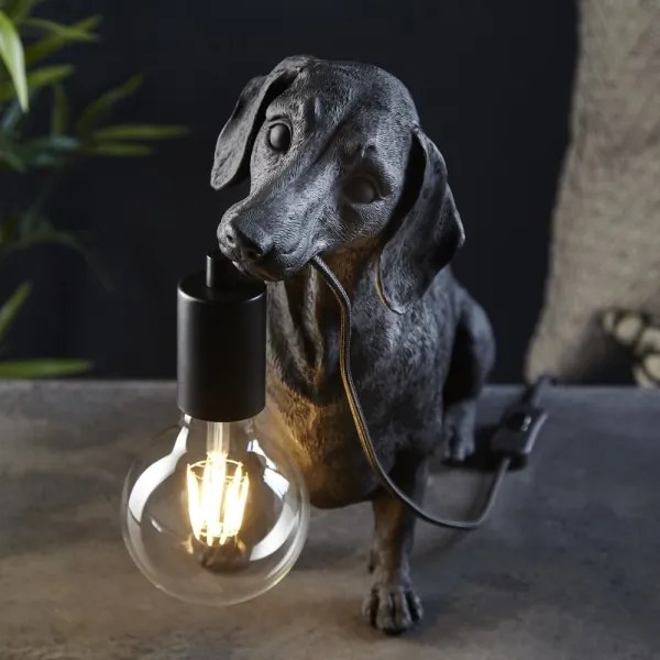 Endon 101188 - Stolná lampa DACHSHUND 1xE27/10W/230V čierna