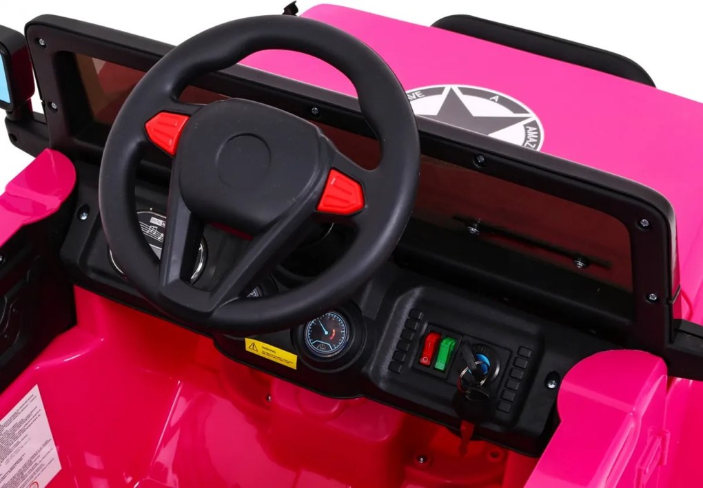 Ramiz Terénne auto Full Time 4WD pre deti Ružové + pohon 4x4 + diaľkové ovládanie + LED audio + úložný priestor