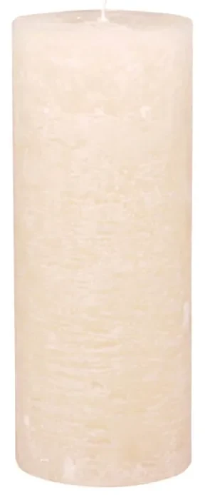 Krémová rustikálna valcová sviečka Macon Variant: Ø: 7cm, V: 20cm, 80hod