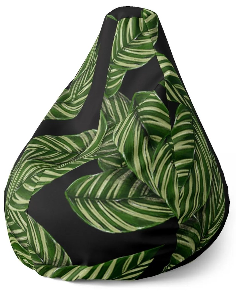 Sablio Sedací vak Pear Abstrakcia listov - 140 x 100 x 25 cm