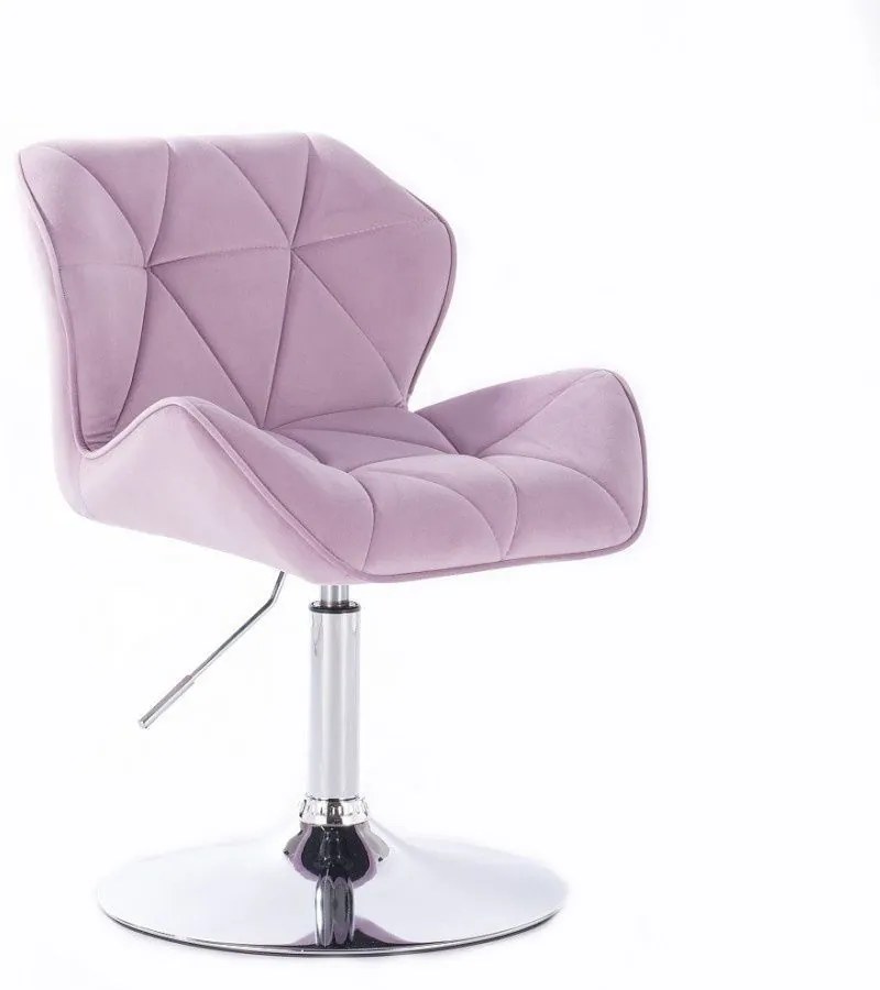 LuxuryForm DESIGN Stolička MILANO VELUR na striebornom tanieri - levanduľa