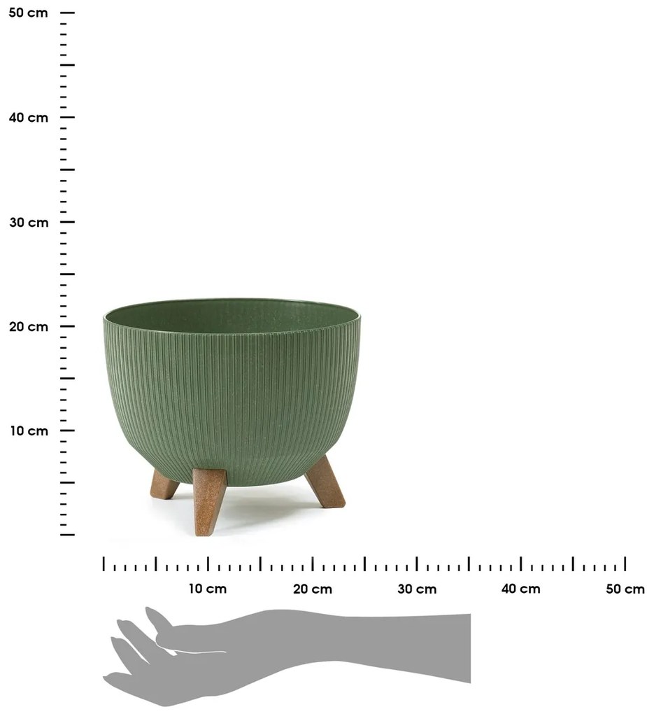 PLASTOVÝ KVETINÁČ ROSA LINEA ECO 15X24 CM ZELENÁ