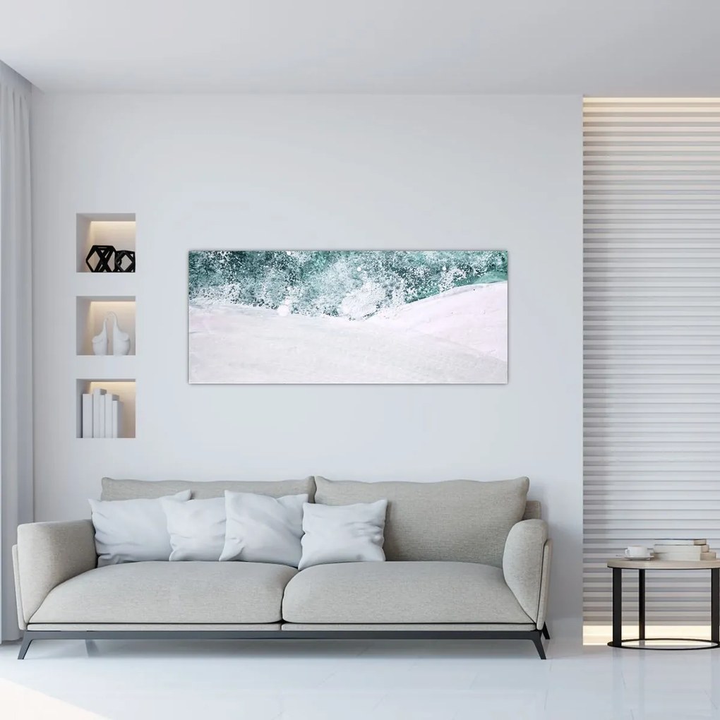 Obraz - Tyrkysová abstrakcia (120x50 cm)