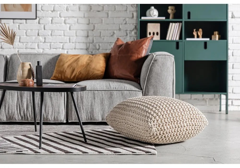 Tehlovo červený vankúšový puf Bonami Essentials Knit