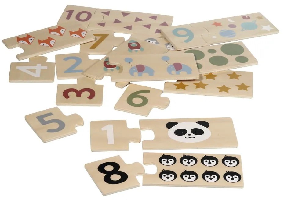 Drevené detské puzzle (počet dielikov 20) Numbers – Kindsgut