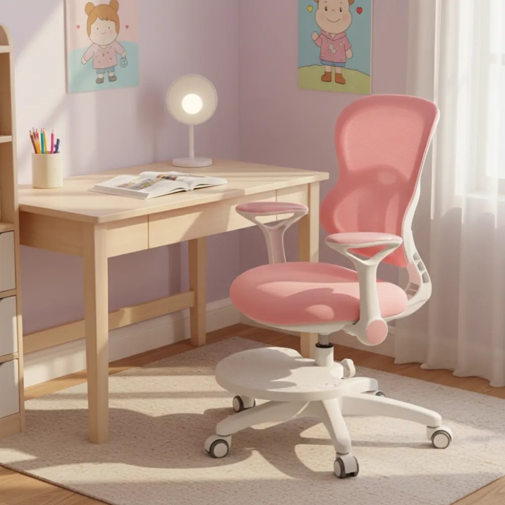 Detská rastúca stolička Neoseat JUNI 006 — látka, ružová