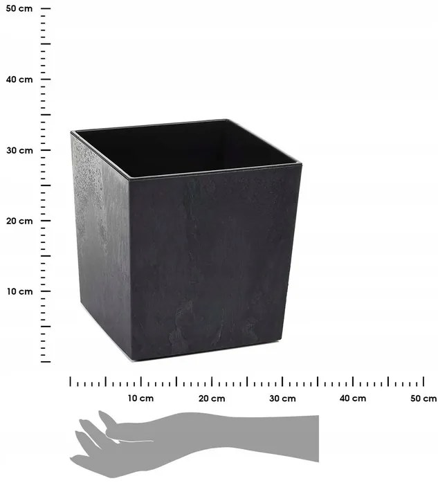 Kvetináč Flore 25x25 cm čierny betón