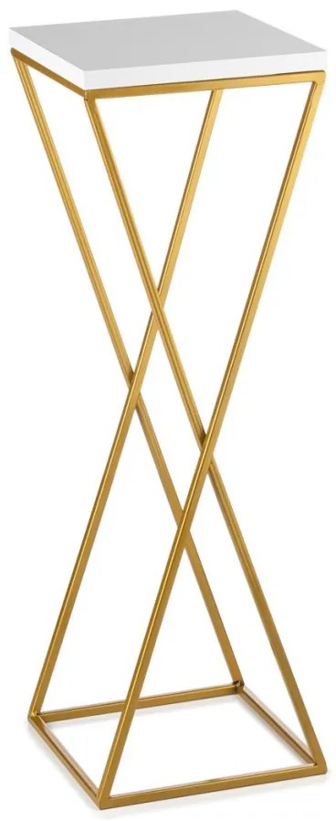 Kvetinový stojan LOFT 70 cm zlatý/biely